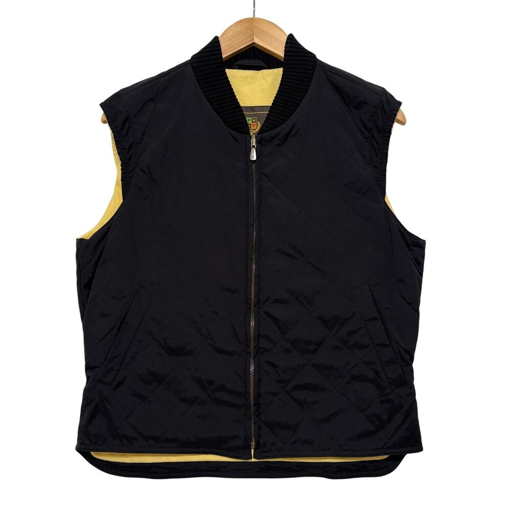 Lara Piana Black Reversible Full Zip Up Quilted Vest Women’s M
